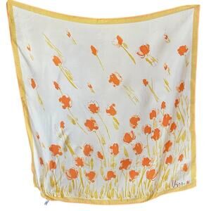 Vintage 1960s Vera Orange Tulip Scarf